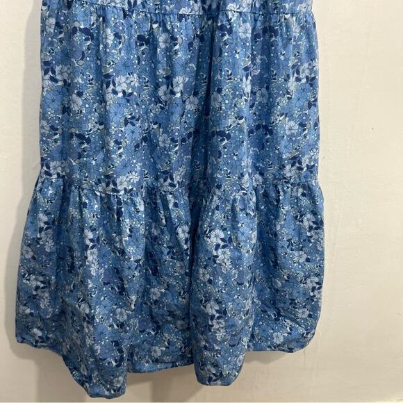 The Westside California Inspired Tank Top Maxi Blue Floral Cotton Dress Size XS - Picture 5 of 15